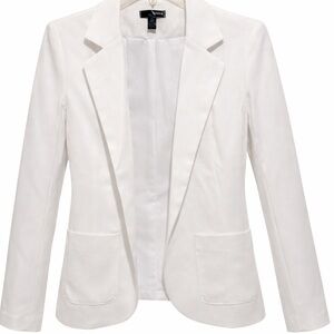 Aqua Bloomingdales White Cream Linen Like Blazer Womens SZ S Business Datenight